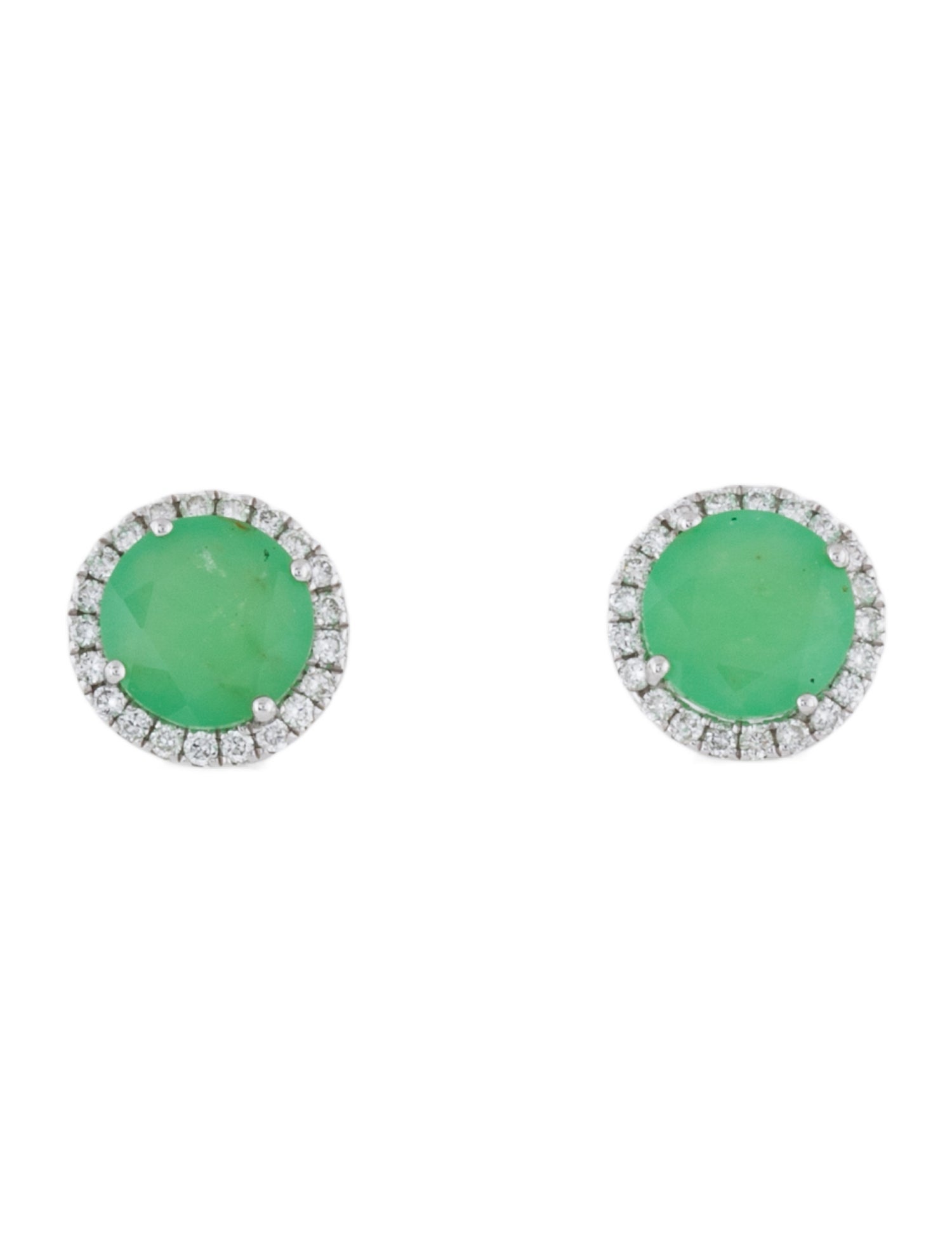 Dana Rebecca Designs 14K Chrysoprase & Diamond Stud Earrings