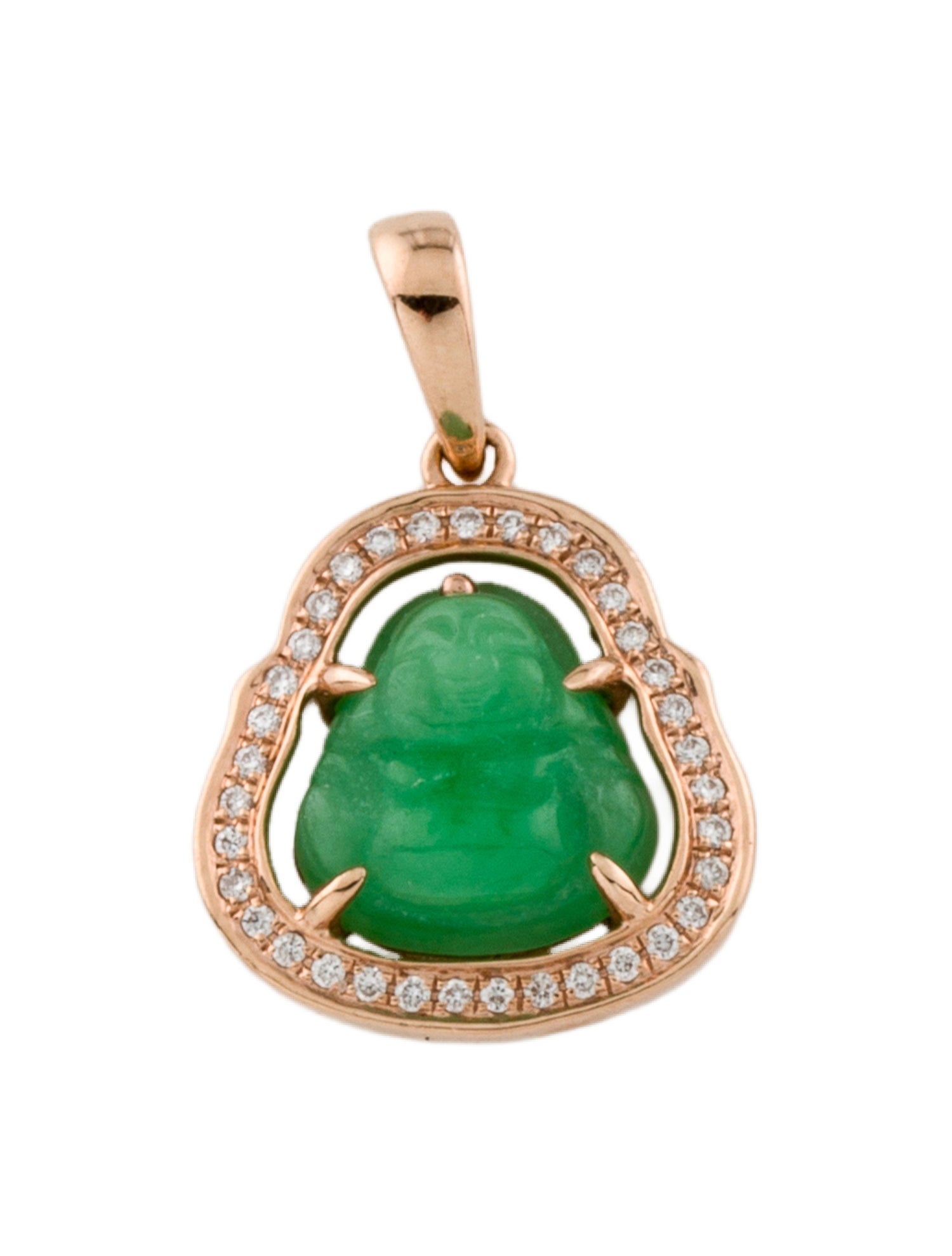 Dana Rebecca Designs 14K Dyed Jadeite & Diamond Small Buddha Pendant
