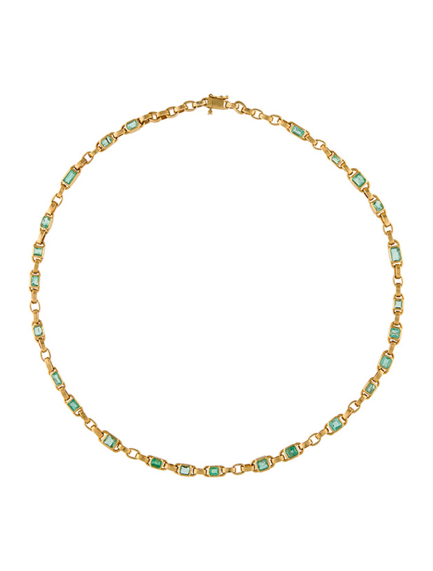 Darius 18K 5.72ctw Emerald Station Necklace
