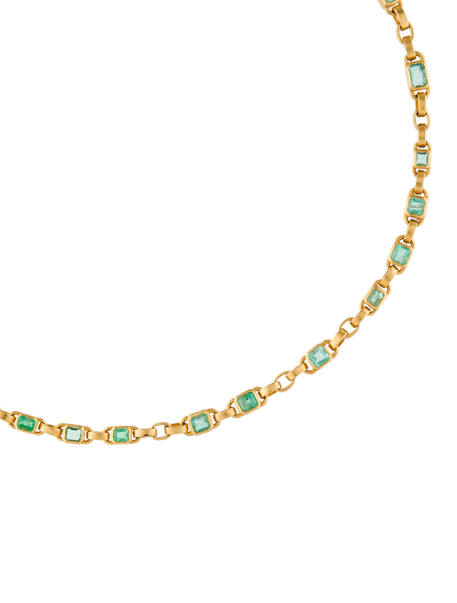 Darius 18K 5.72ctw Emerald Station Necklace