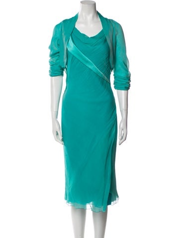 Danes Suits and Sets Silk Pleated Accents Dress Set M