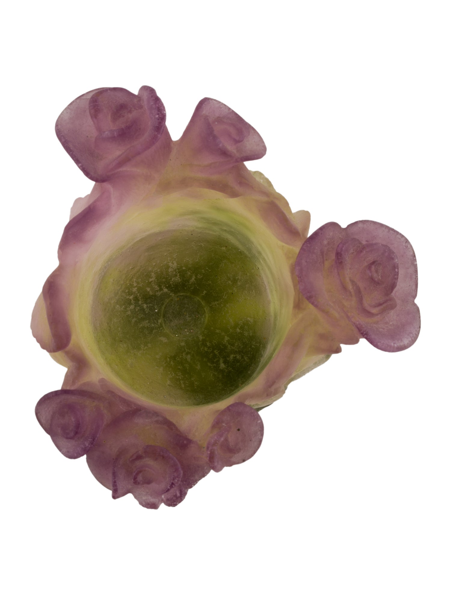 Daum Pâte de Verre Rose Votive Candle Holder