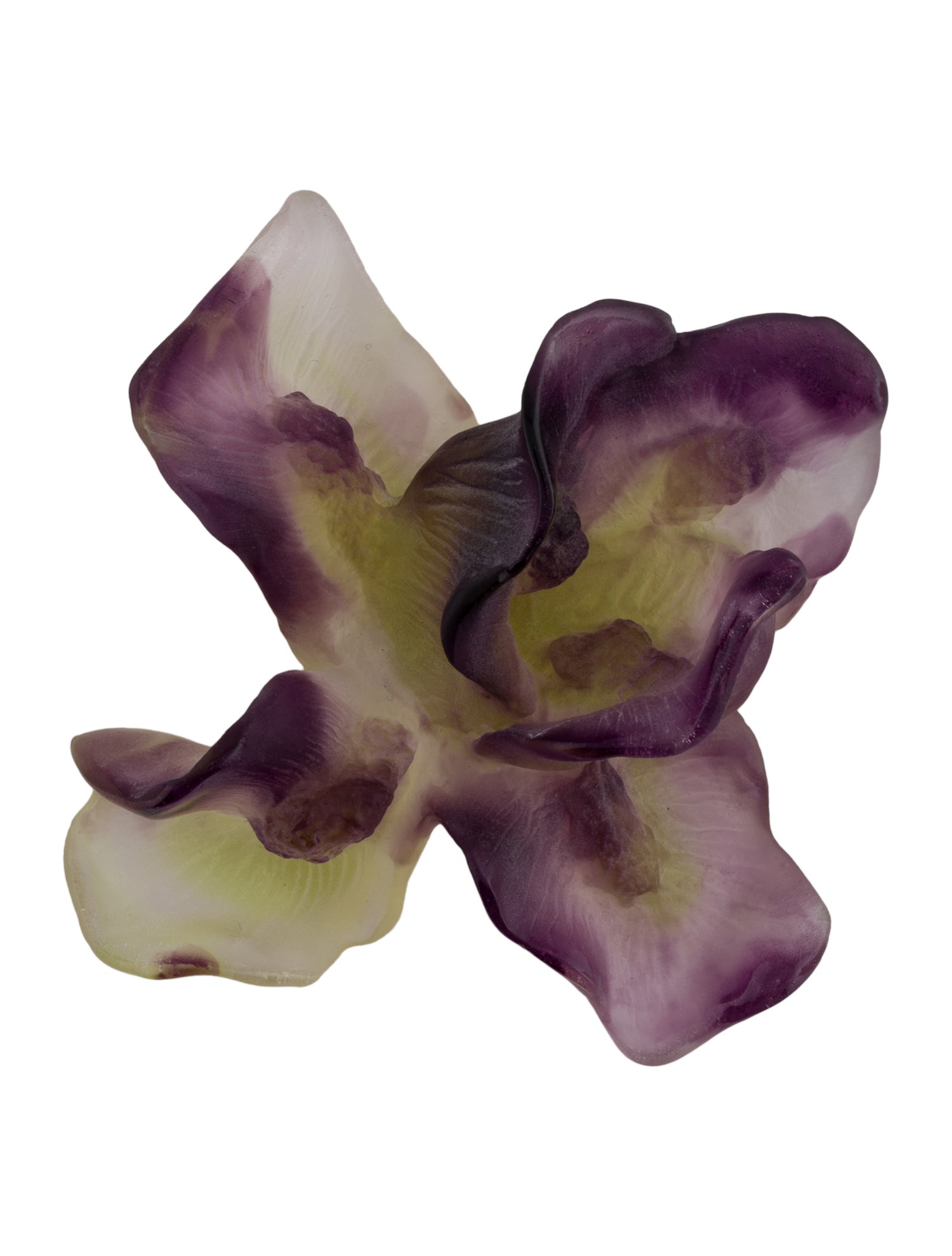Daum Pate De Verre Fleur Violette Iris
