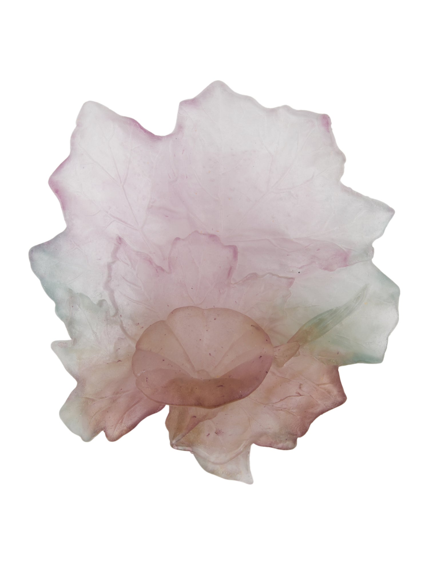 Daum Daum Pâte de Verre Leaf Dish