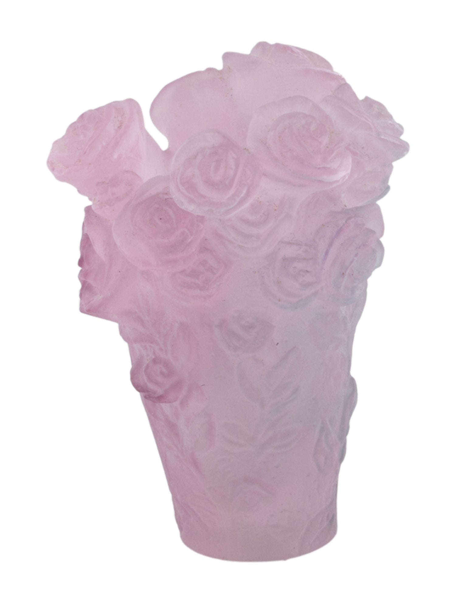 Daum Pâte de Verre Rose Passion Mini Vase