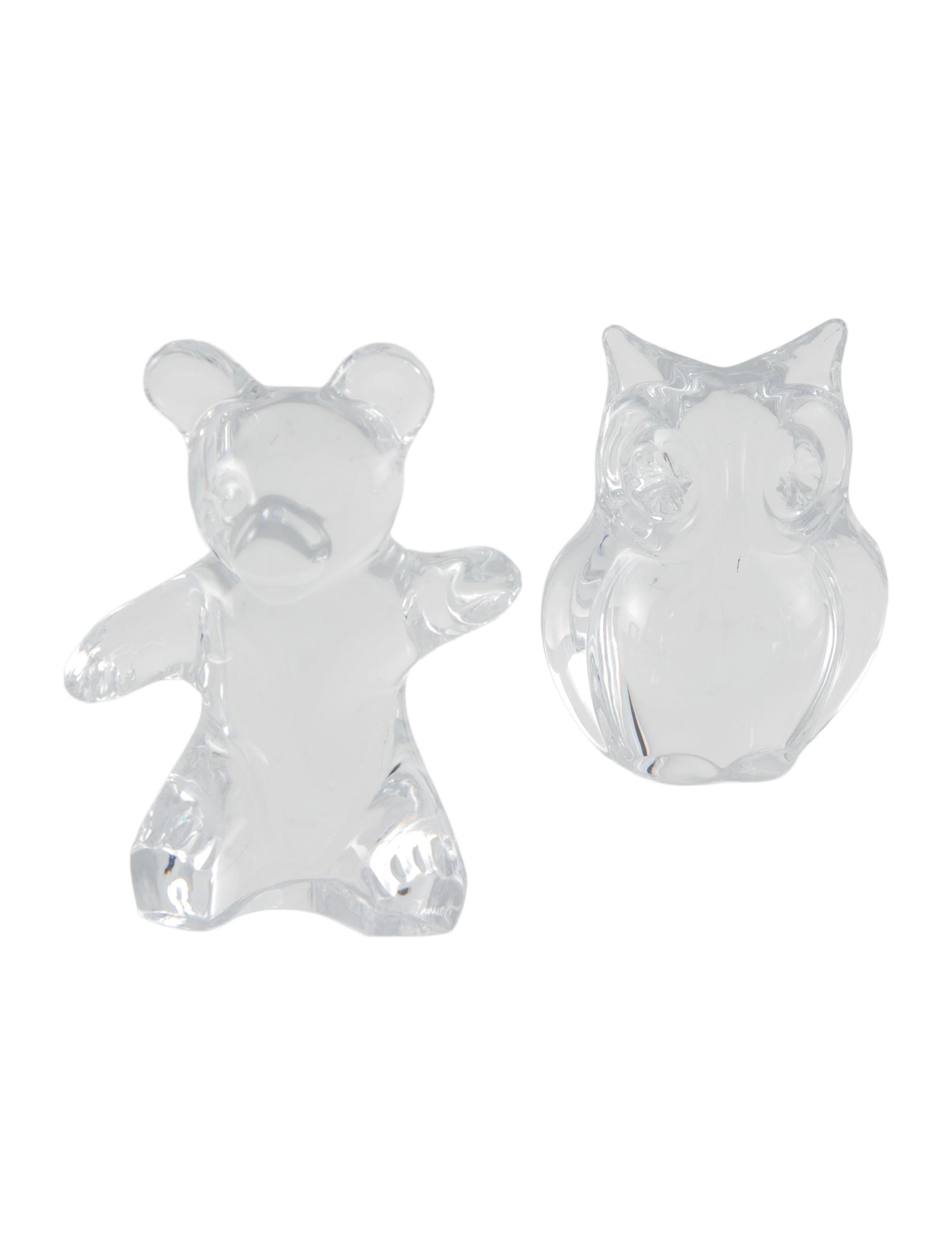 Daum Pair Of Crystal Animal Figurines