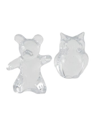 Daum Pair Of Crystal Animal Figurines