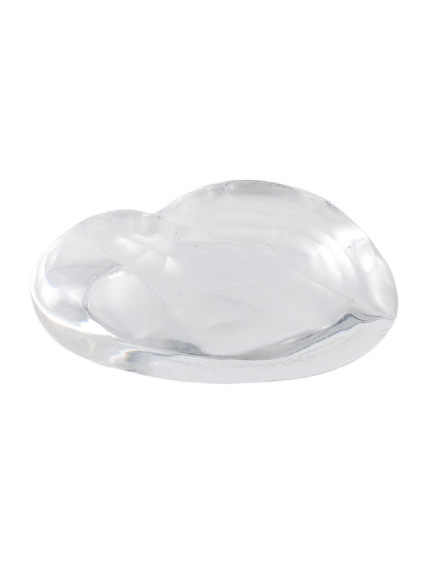 Daum Heart & Hands Crystal Paperweight