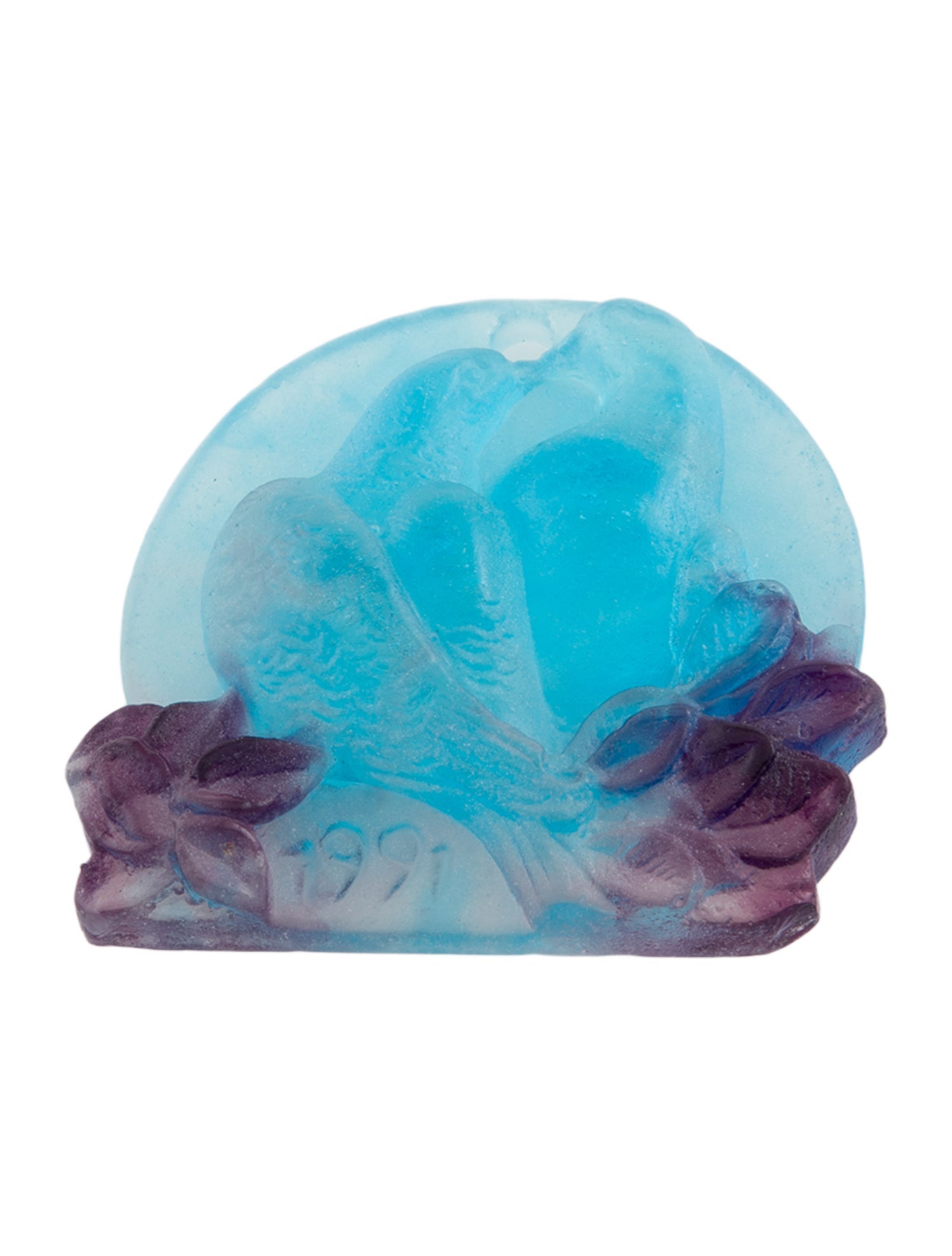 Daum Crystal Birds 1991 christmas Ornament