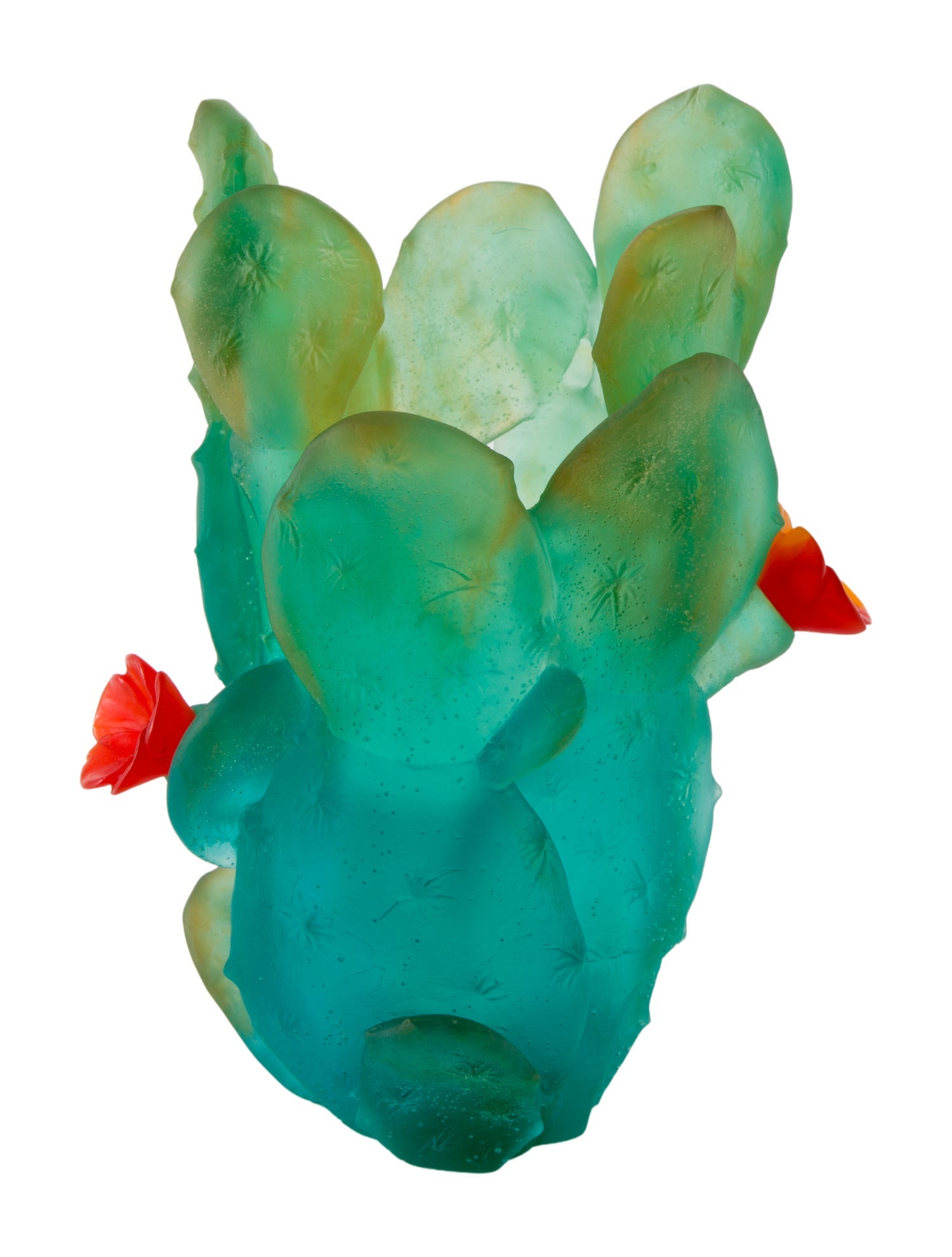 Daum Pate de Verre Leaf Vase