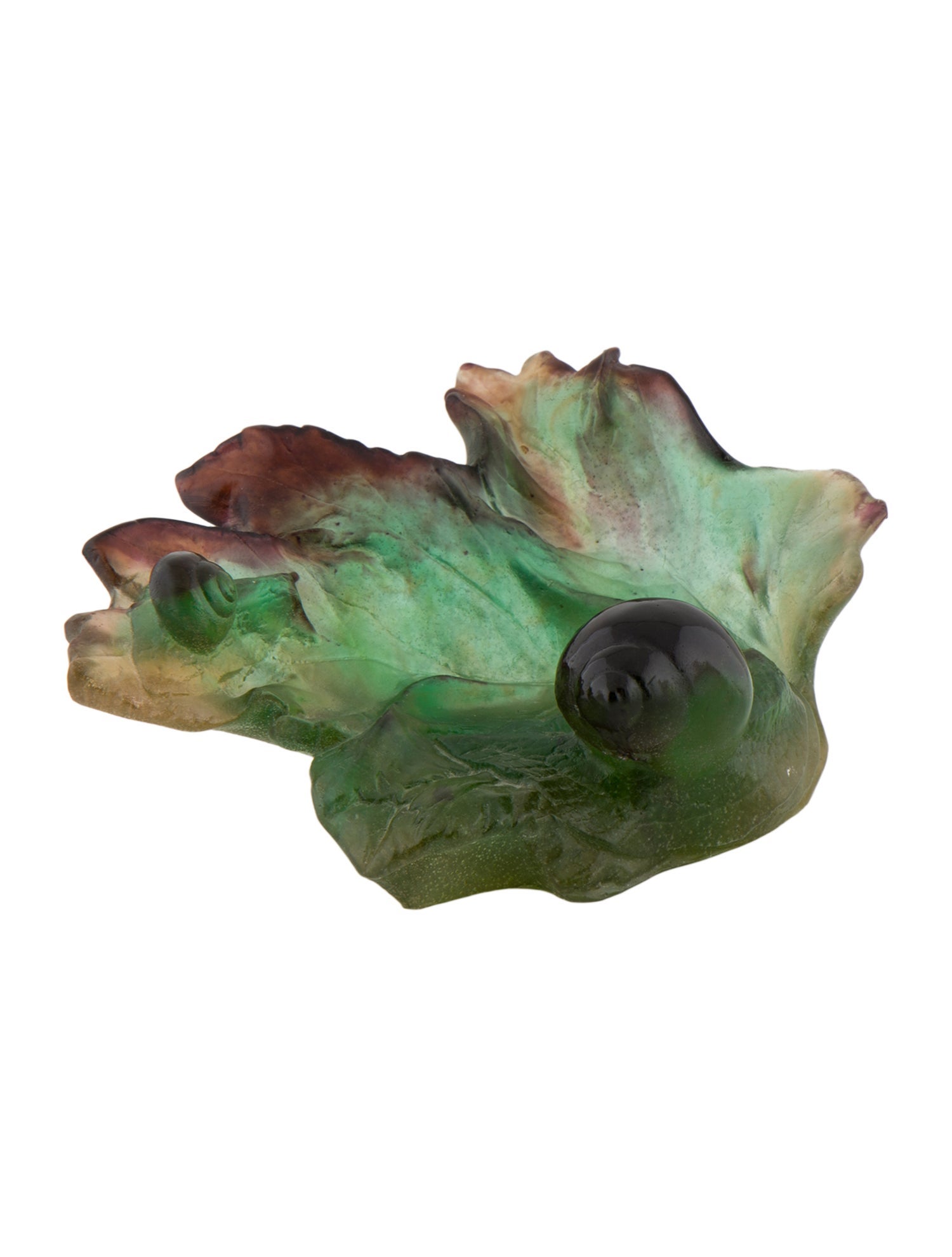 Daum Pâte de Verre Leaf Dish