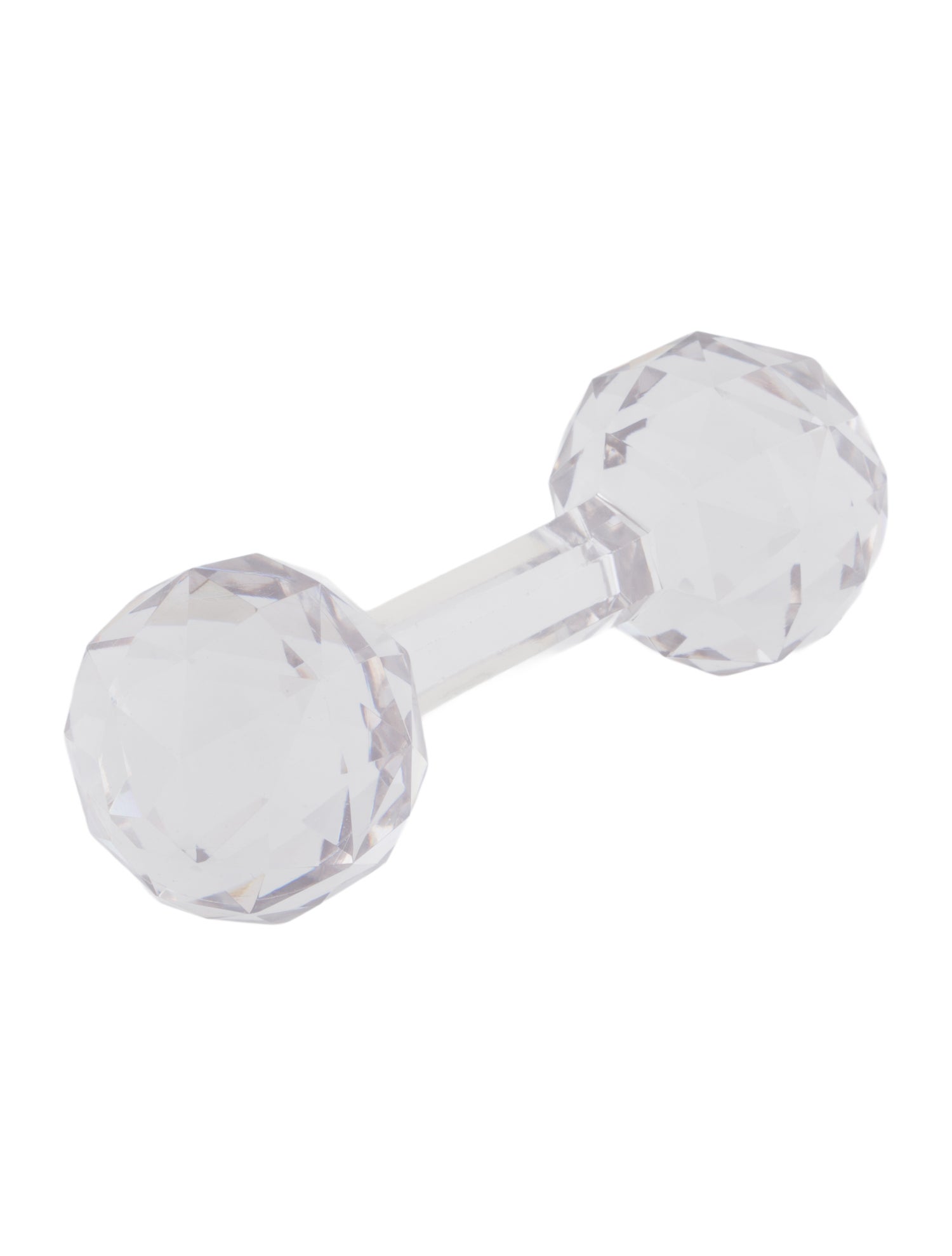 Daum Crystal Knife Rest, Multifaceted Dumbbell Shape