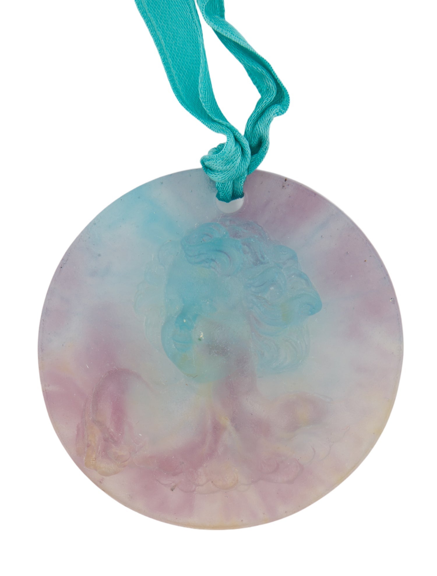 Daum Vintage 1994 Crystal Pate De Verre Cherub Ornament