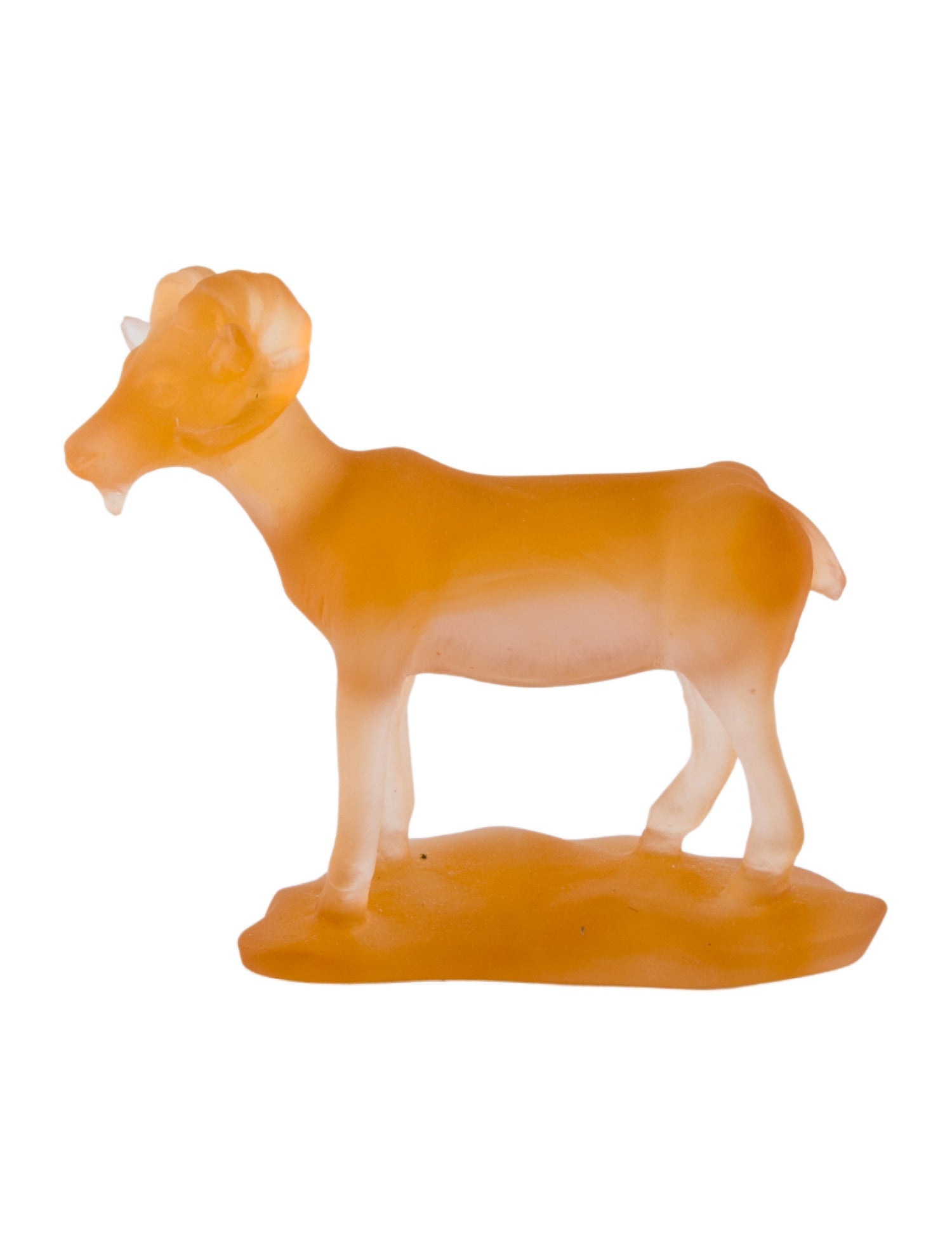 Daum Pate De Verre Ram Figurine