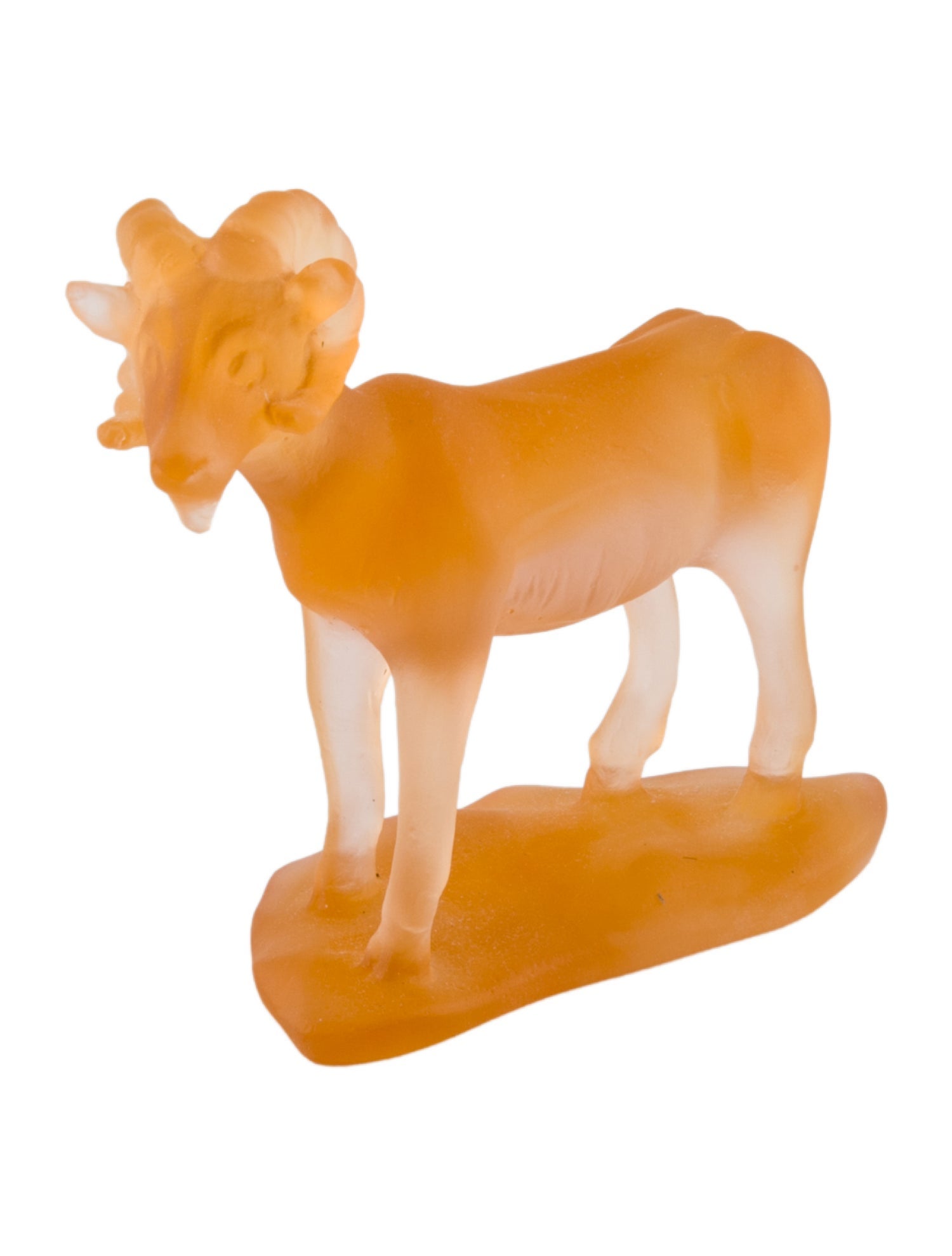 Daum Pate De Verre Ram Figurine
