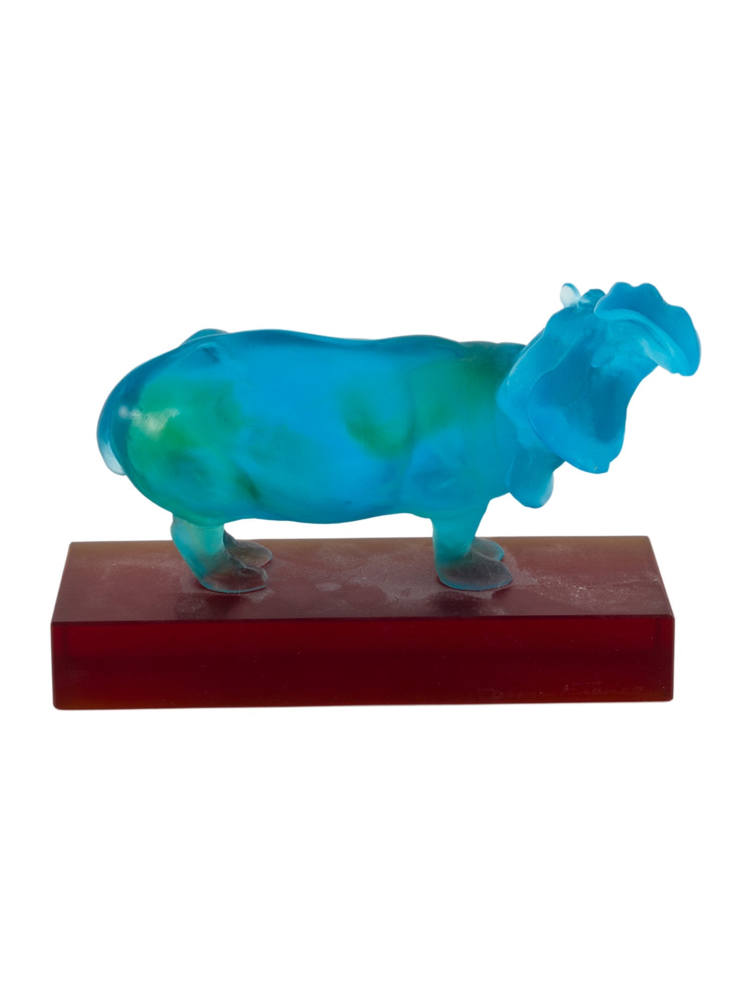 Daum Pâte de Verre Hippopotamus Figurine