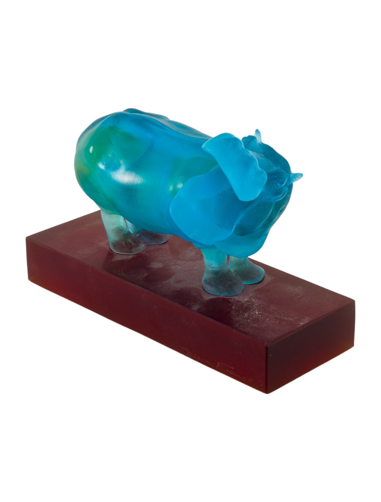 Daum Pâte de Verre Hippopotamus Figurine