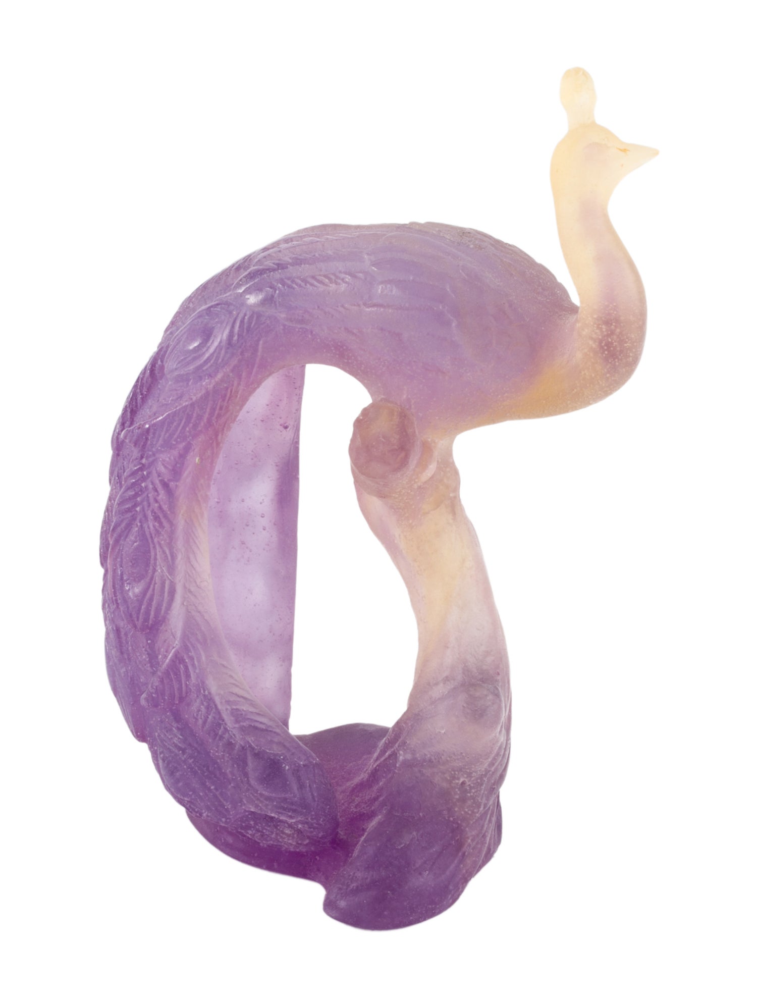 Daum Pâte de Verre Peacock Figurine