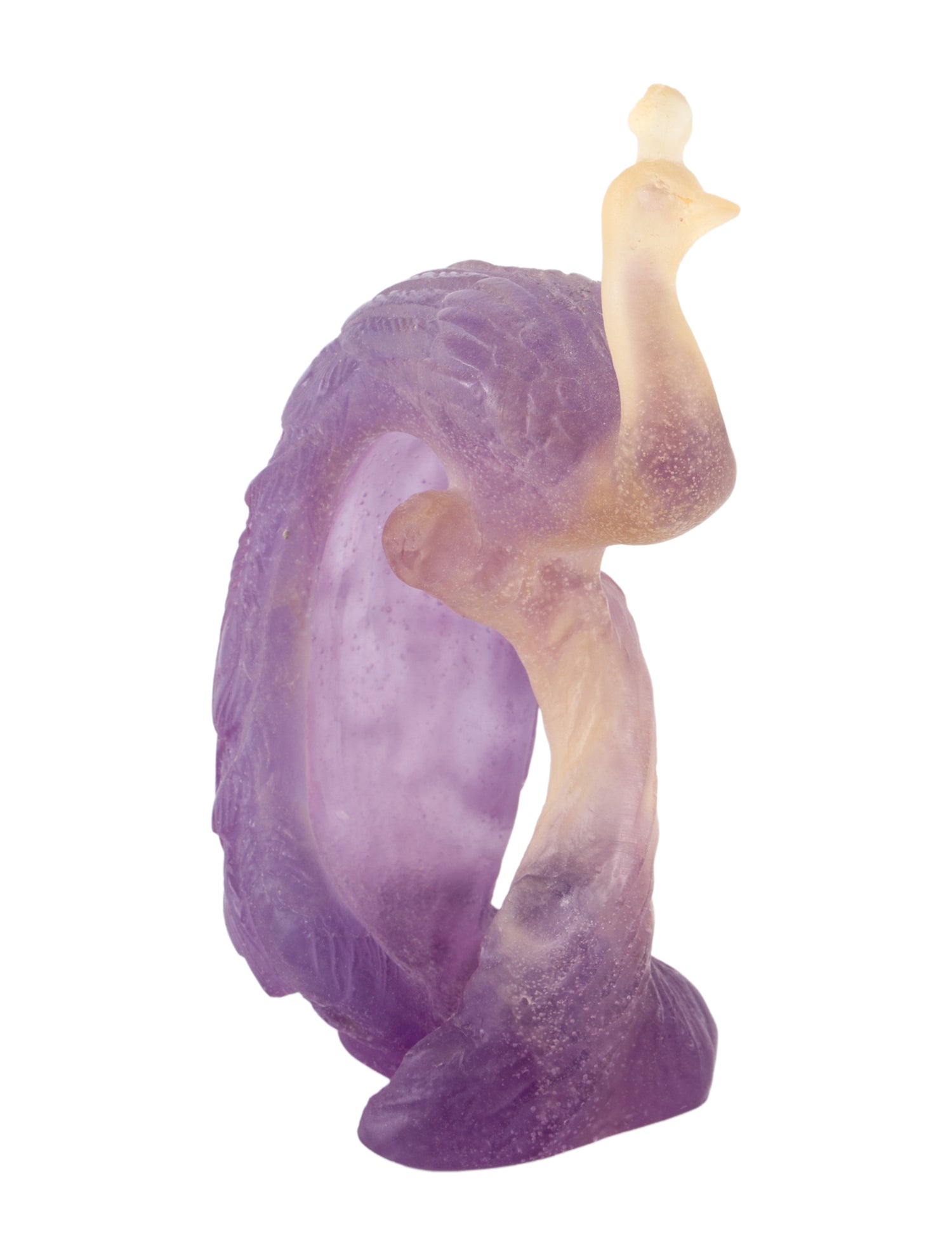 Daum Pâte de Verre Peacock Figurine