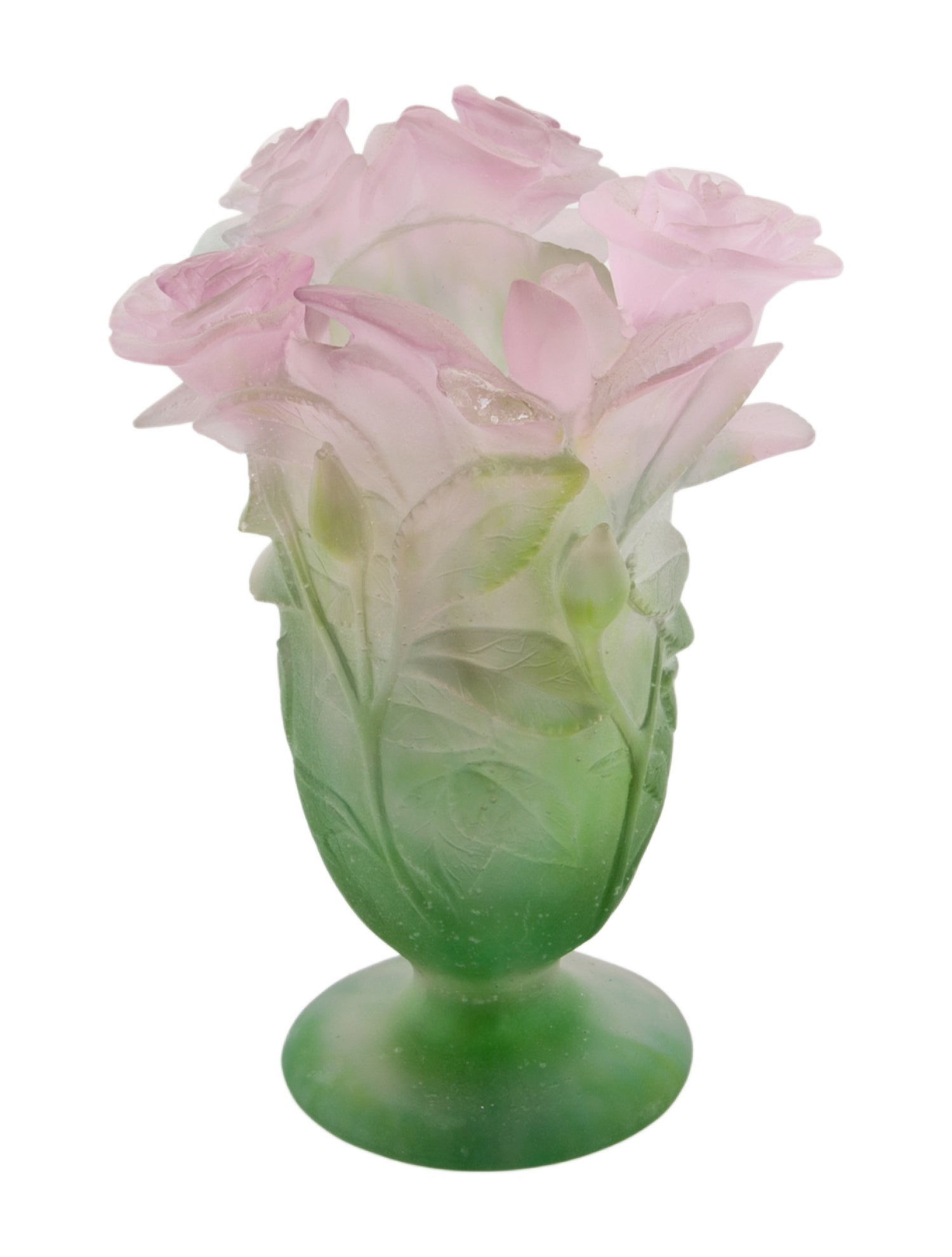 Daum Pâte de Verre Rose Passion Vase