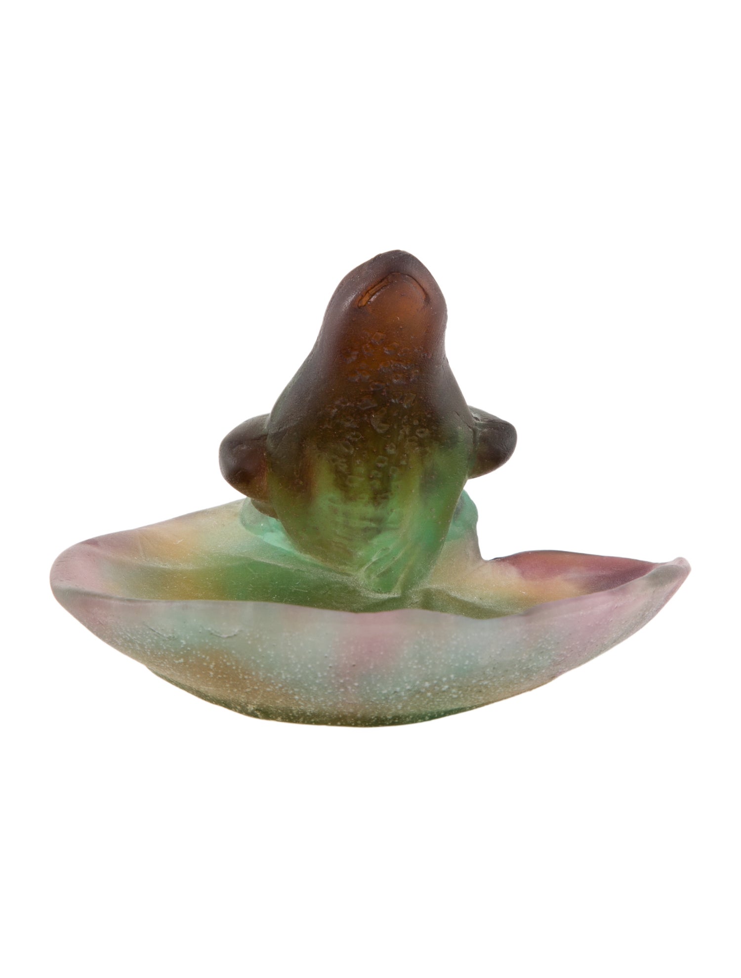 Daum Pâte de Verre Frog On Lily Pad Catchall Dish