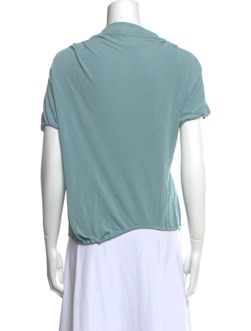 David Szeto V-Neck Short Sleeve Blouse