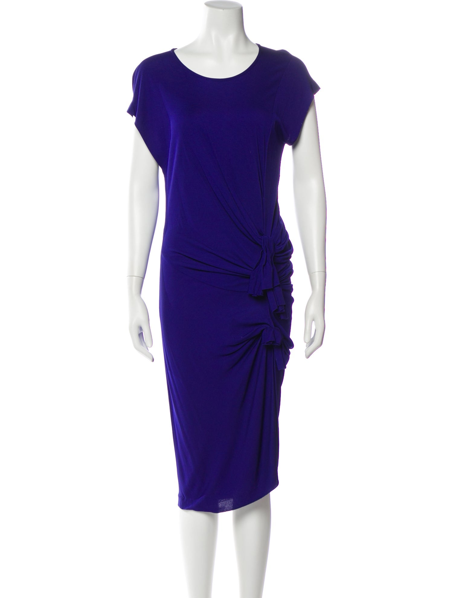 David Szeto Scoop Neck Midi Length Dress