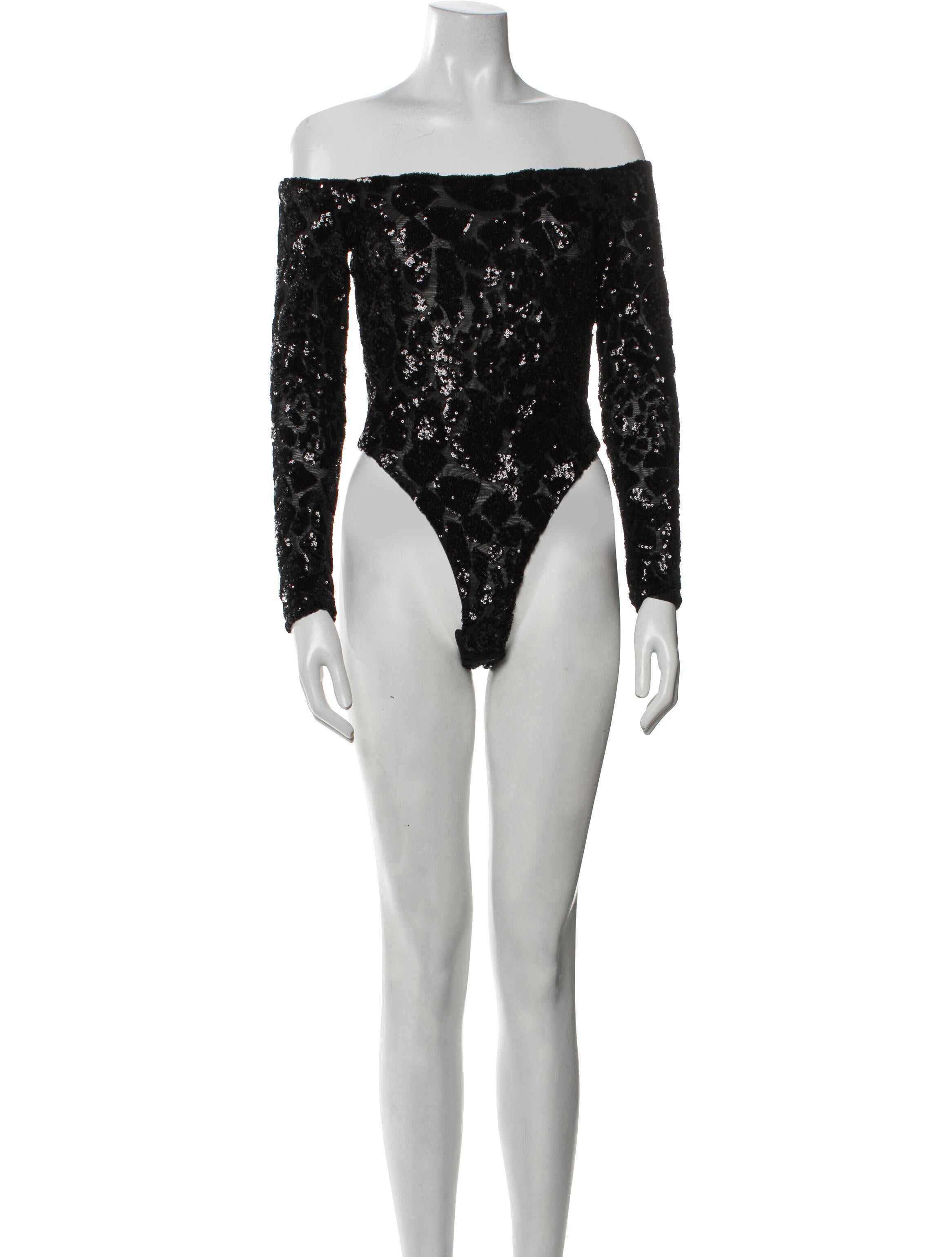 Daniele Carlotta Off-The-Shoulder Three-Quarter Sleeve Bodysuit