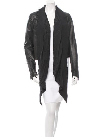 Damir Doma Silk-Trimmed Leather Jacket