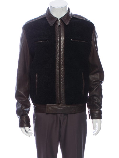 Damir Doma Shearling Colorblock Pattern Jacket Bla
