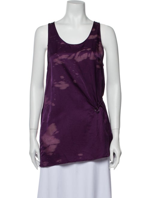 Damir Doma Printed Scoop Neck Top Purple