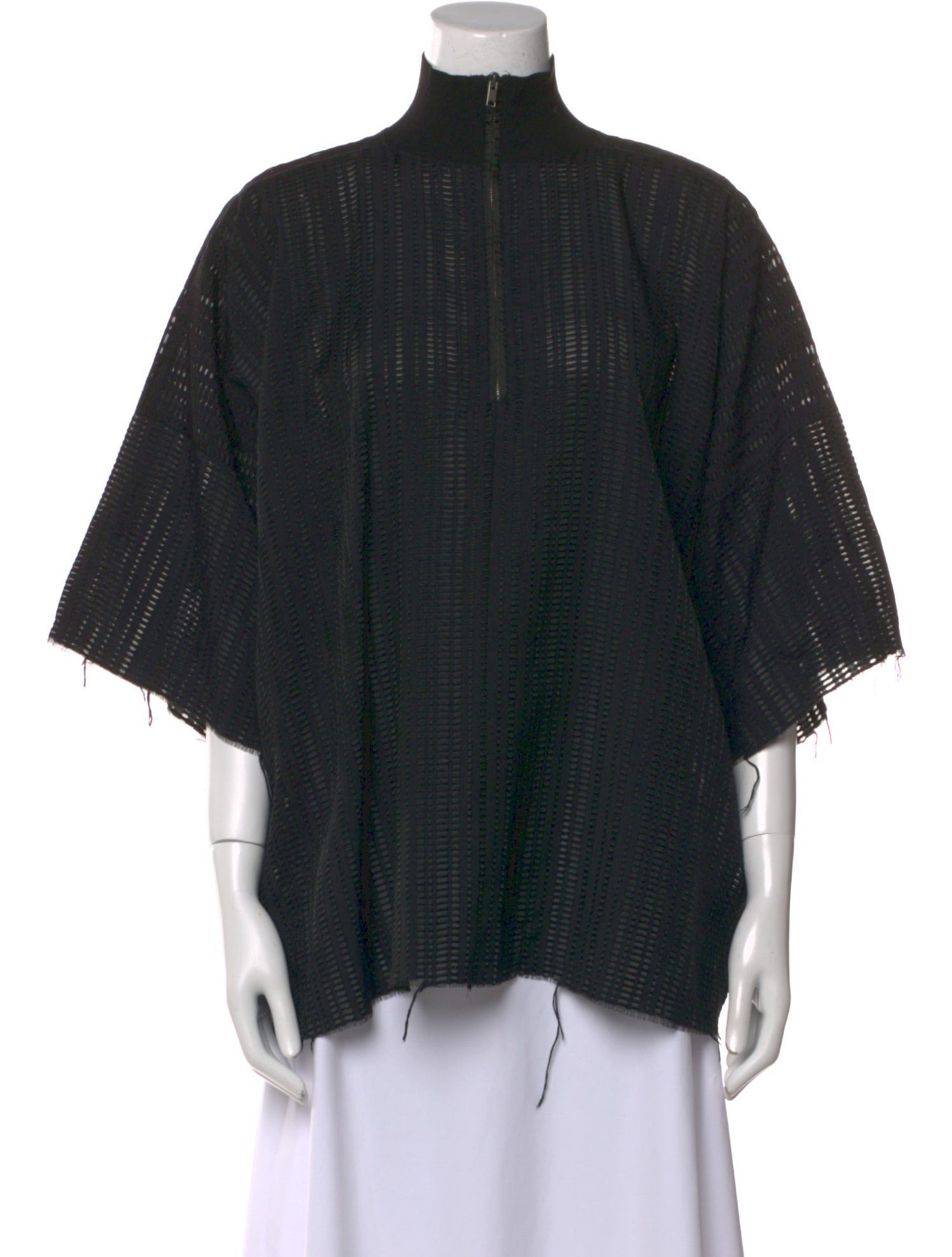 Damir Doma Mock Neck Three-Quarter Sleeve Top