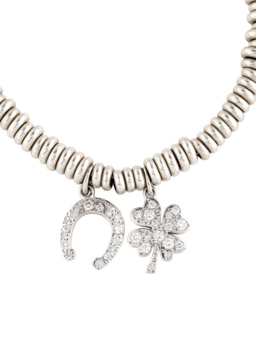 Dodo Diamond Horseshoe & Clover Link Charm Bracelet