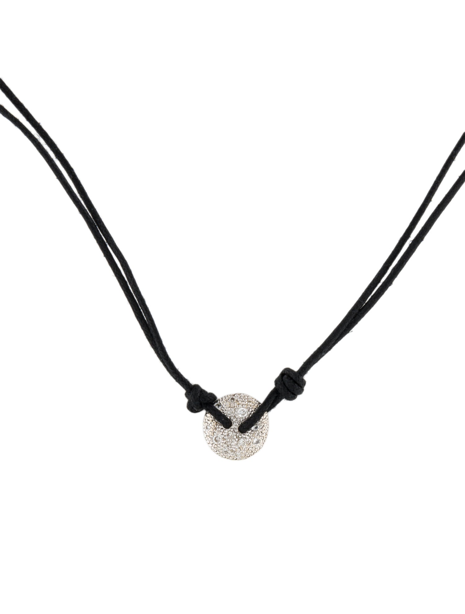 Dodo 18K Diamond & Cord Circle Pendant Necklace