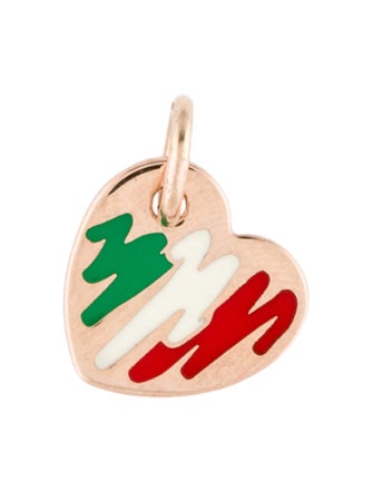 Dodo 9K Enamel Tricolour Heart Charm