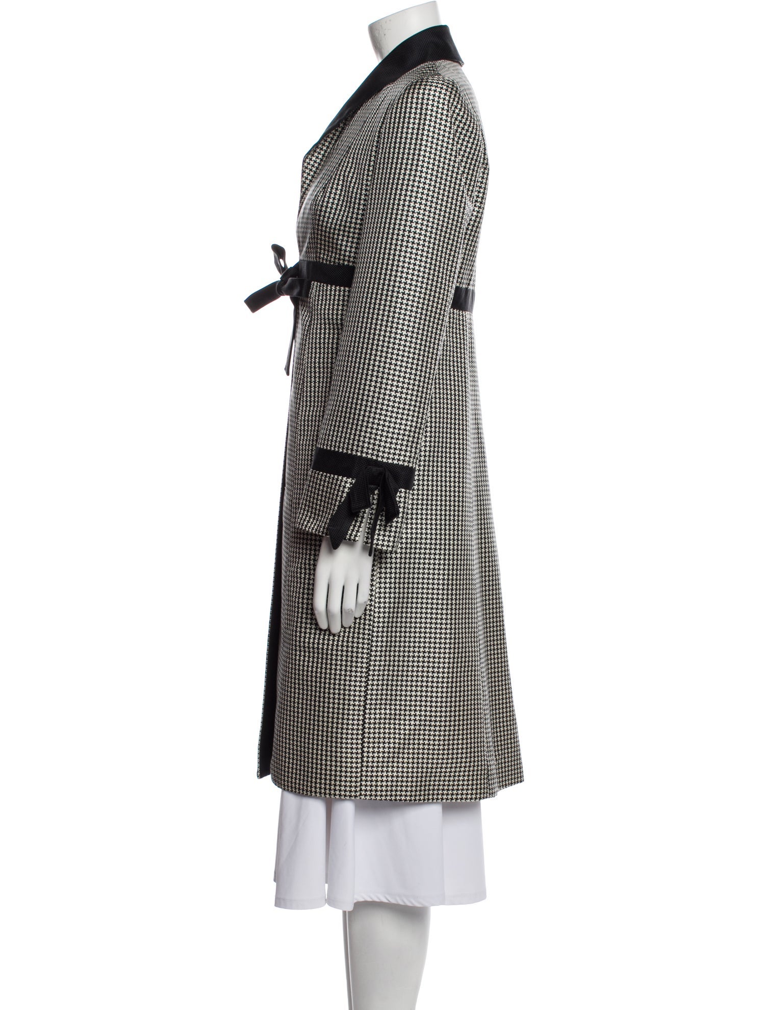 Donald Deal Houndstooth Print Coat