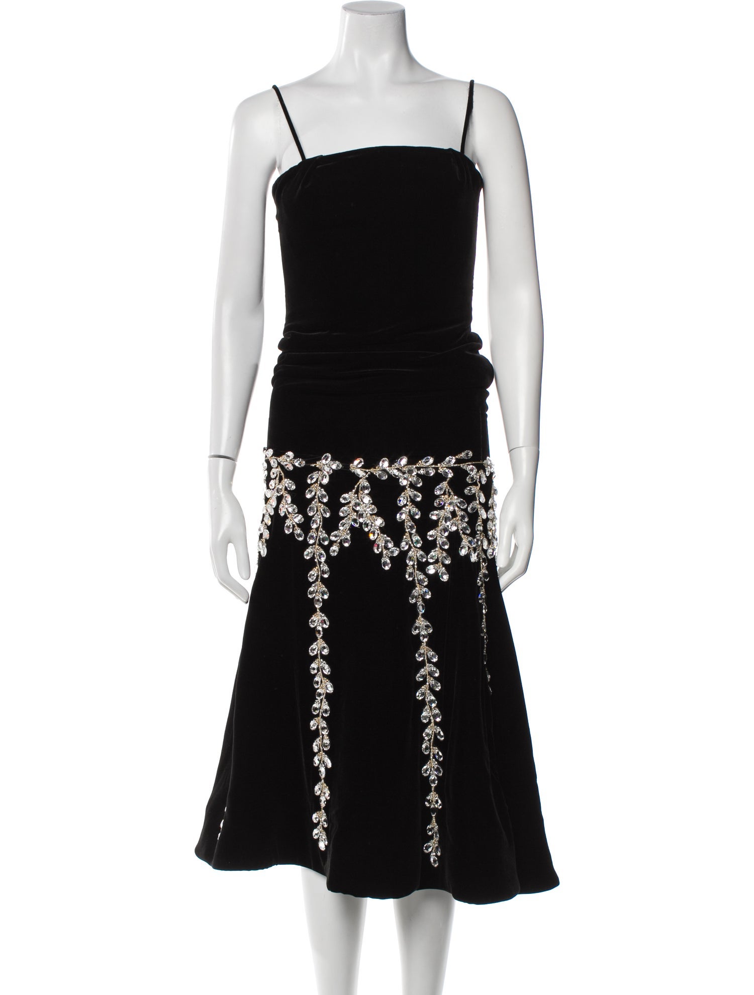 Donald Deal Square Neckline Midi Length Dress