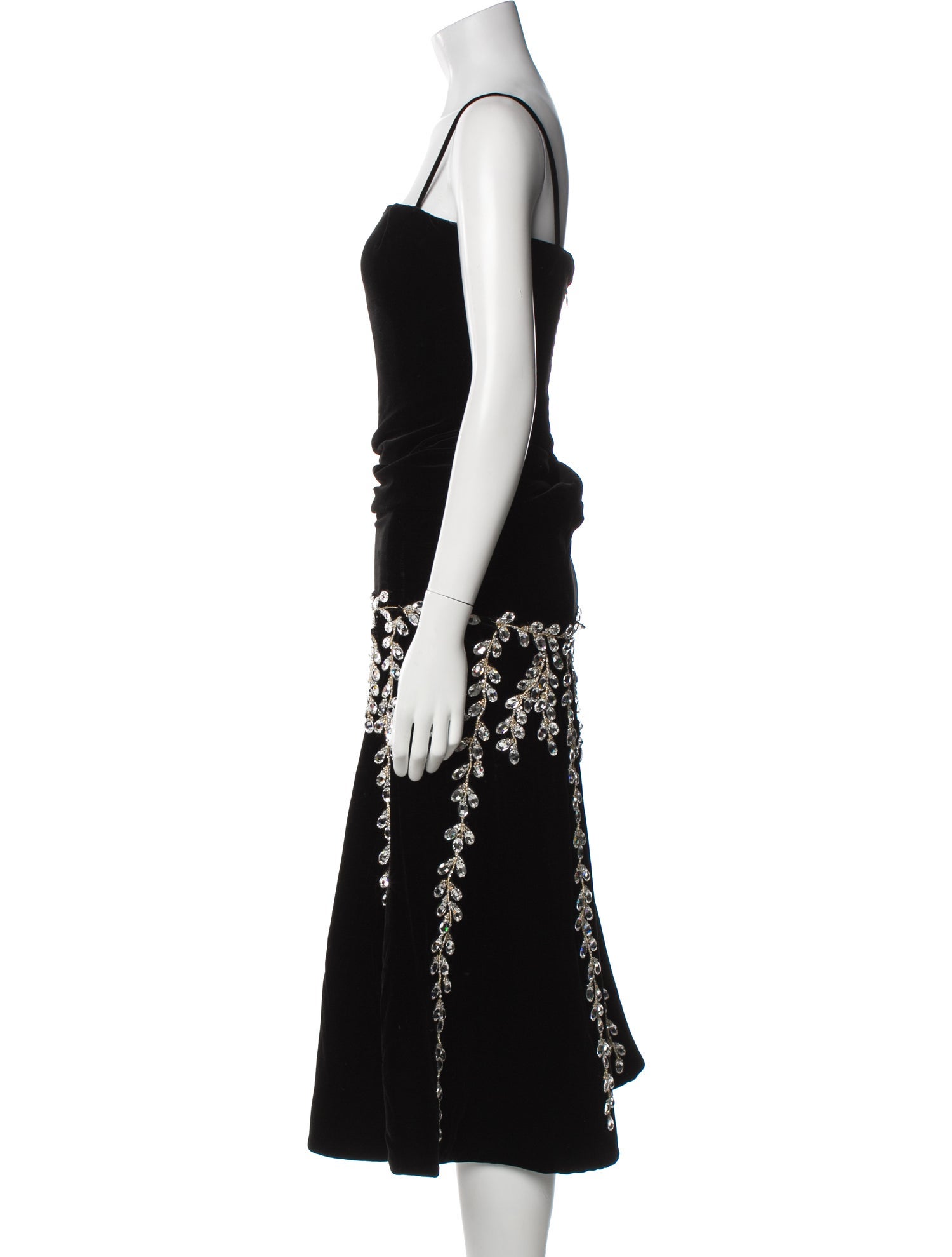 Donald Deal Square Neckline Midi Length Dress