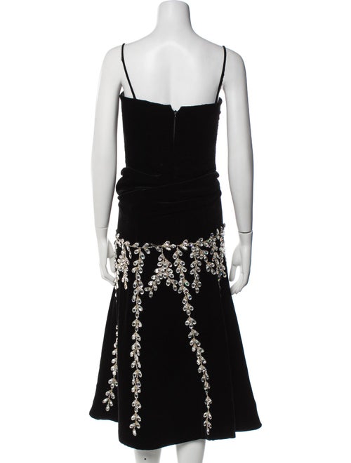 Donald Deal Square Neckline Midi Length Dress