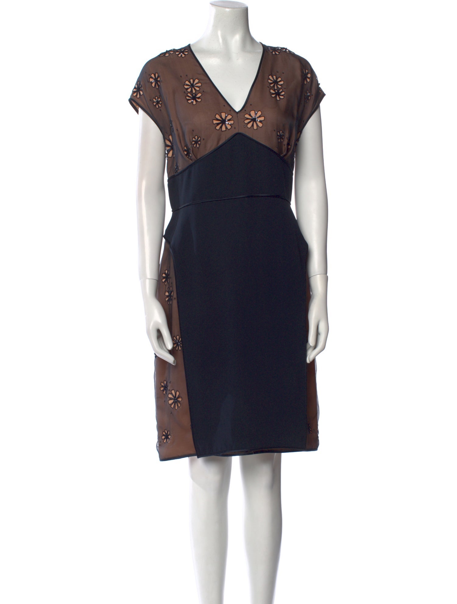 Donald Deal Colorblock Pattern Knee-Length Dress