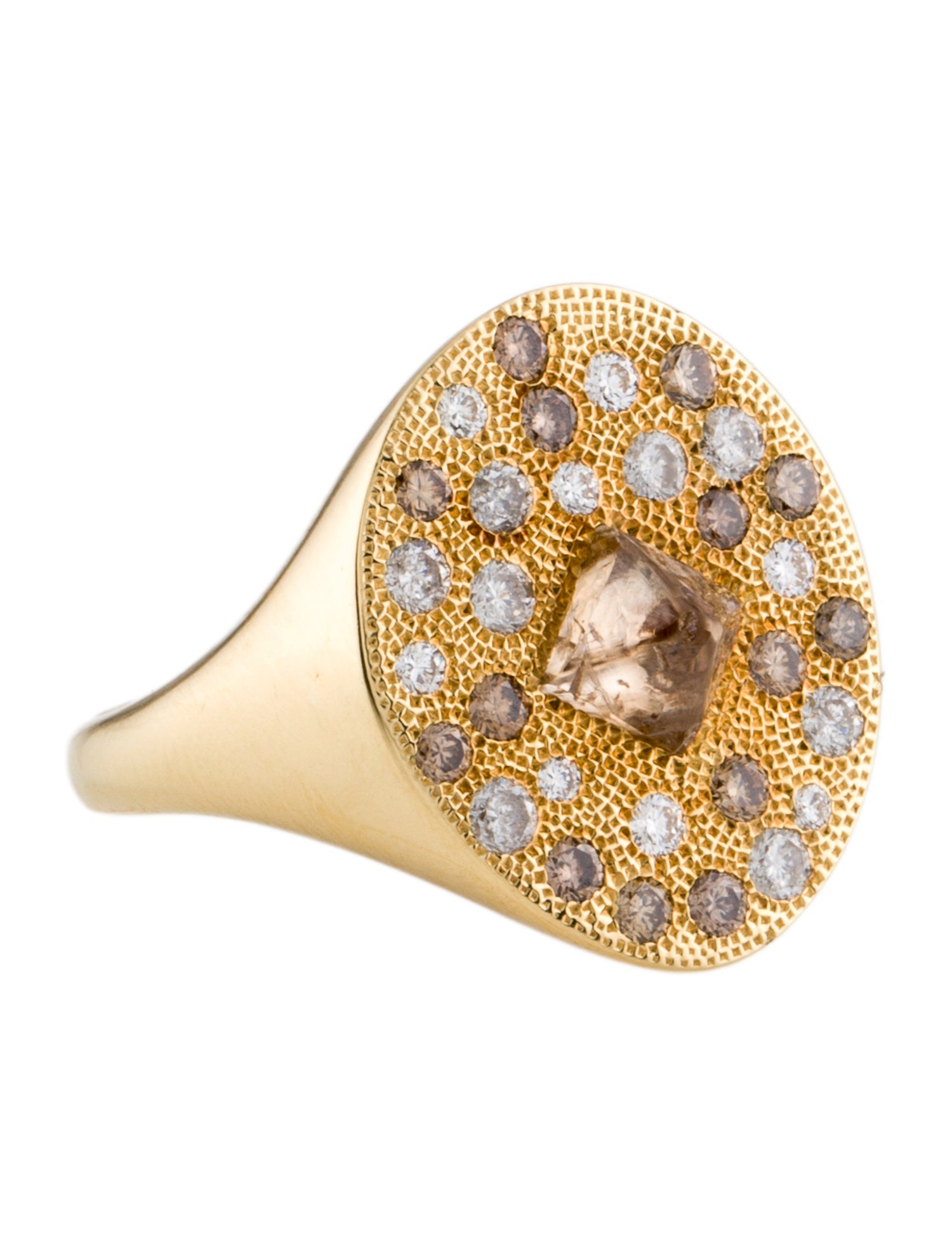 De Beers 18K Diamond Talisman Signet Ring