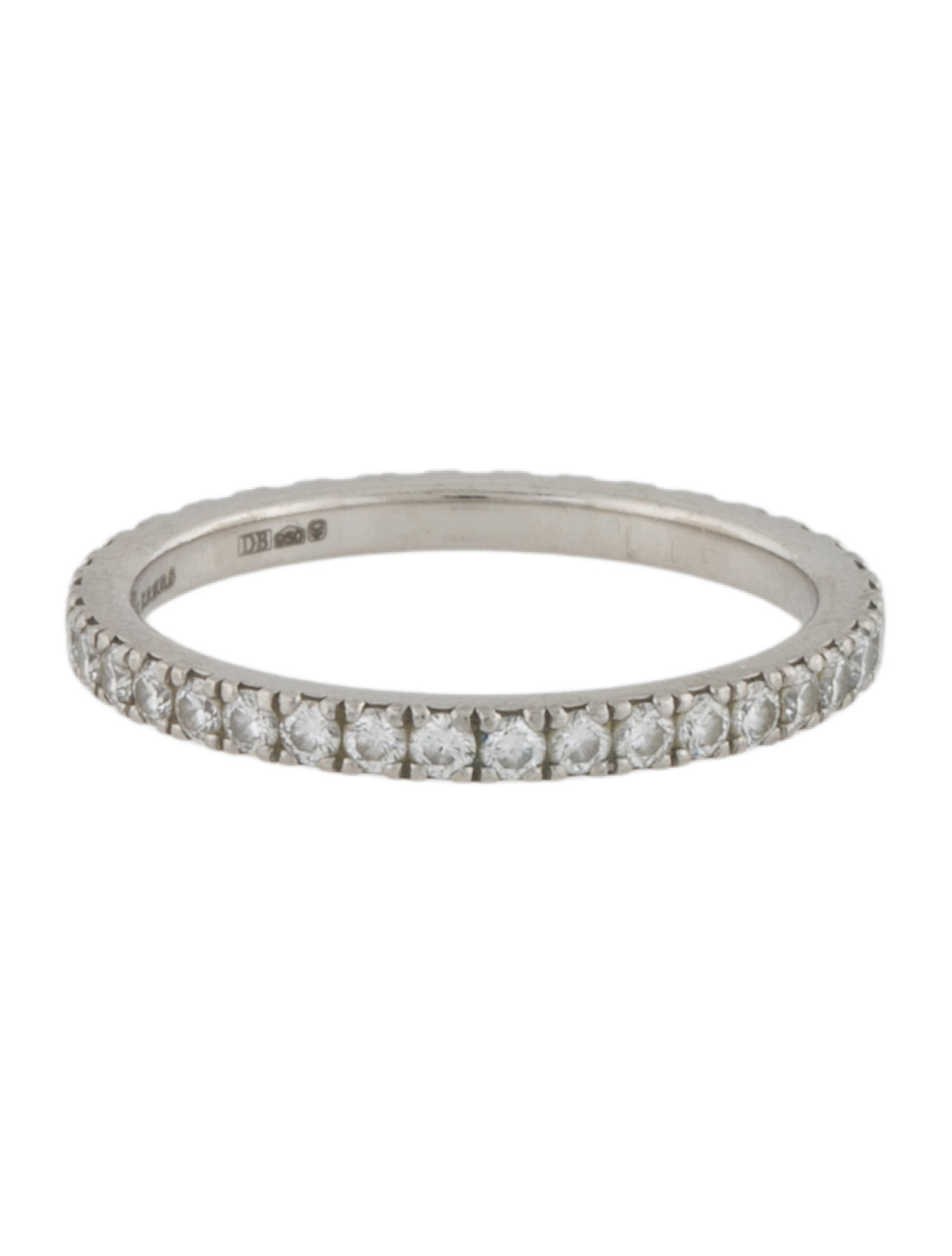 De Beers Platinum Diamond Classic Full Pavé Band Ring