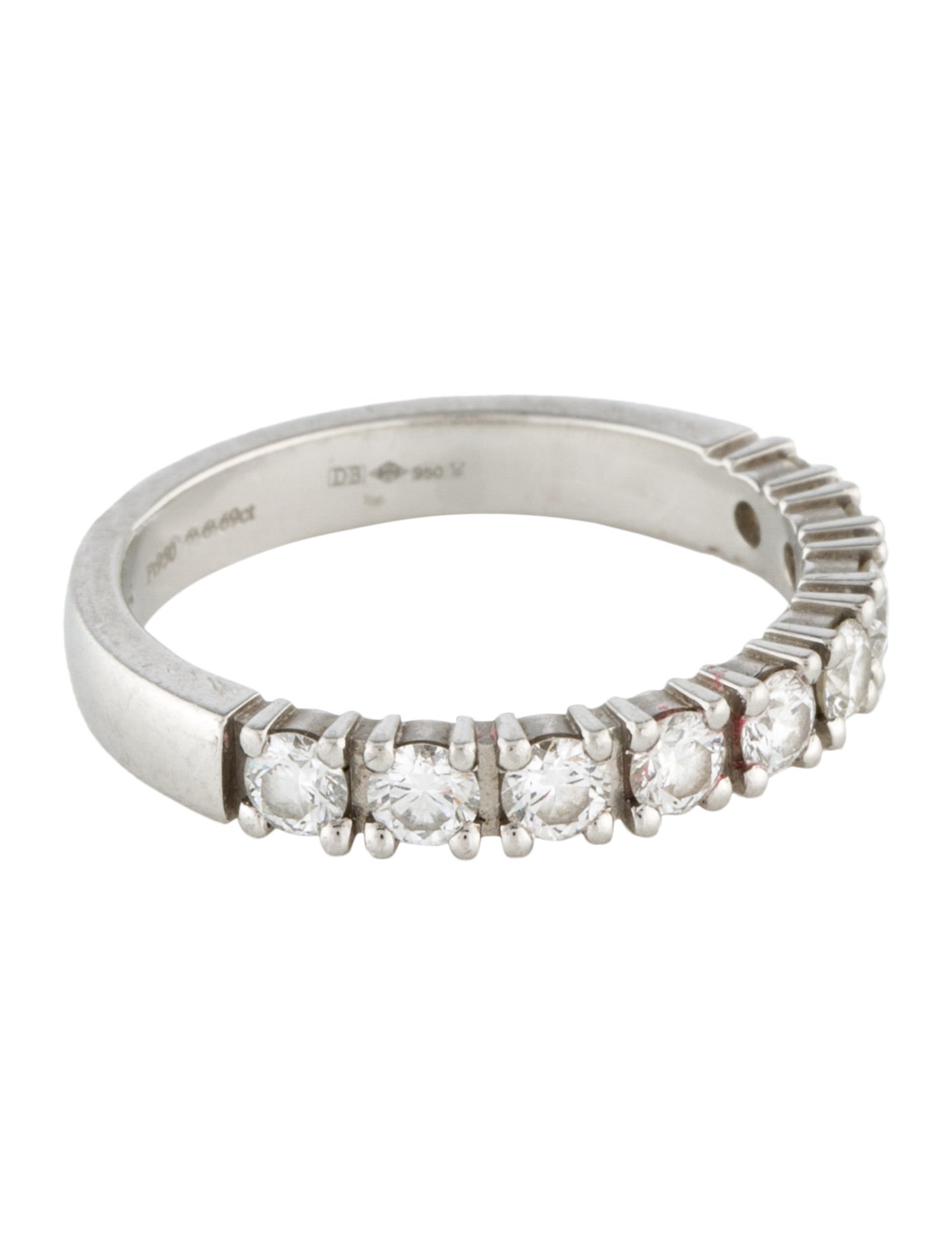De Beers Platinum Diamond Classic Half Eternity Band