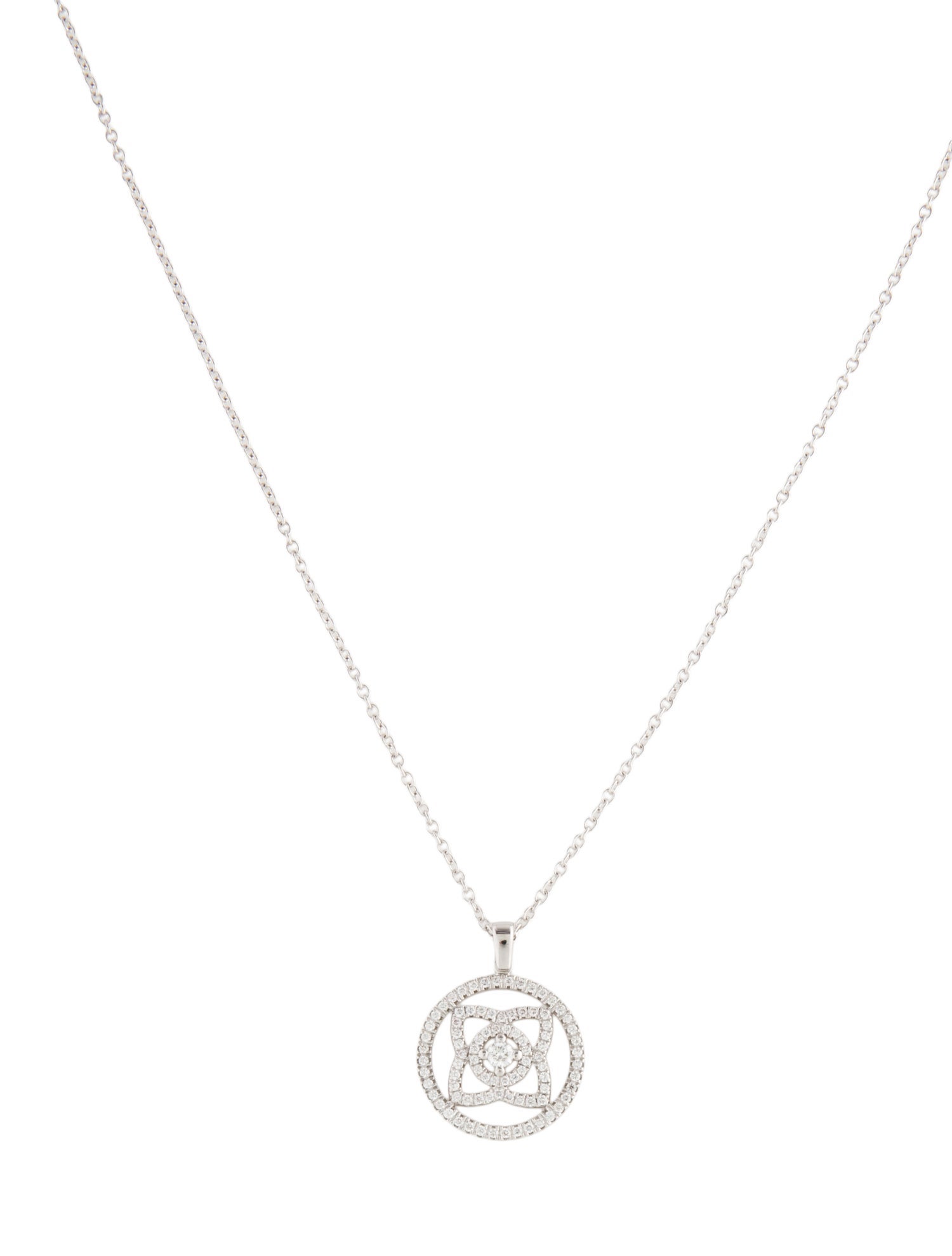 De Beers 18K Diamond Enchanted Lotus Pendant Necklace