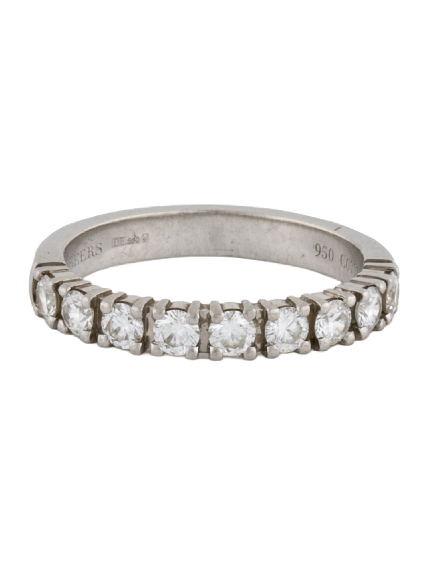 De Beers Platinum Diamond DB Classic Half Eternity Band