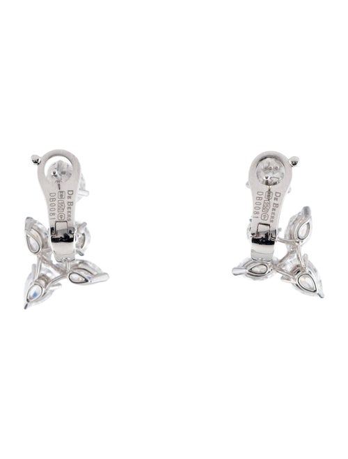De Beers Platinum 4.23ctw Diamond Cluster Earclips