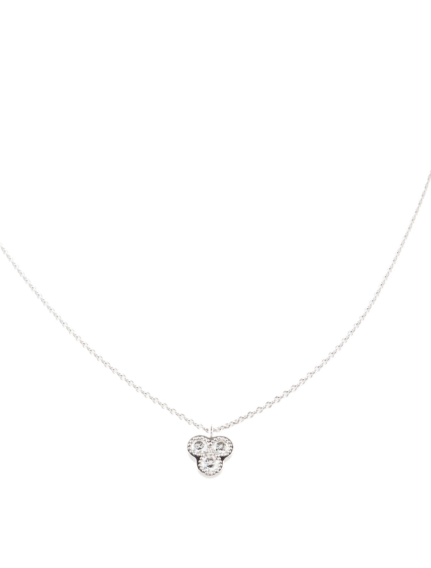 De Beers 18K Diamond Cluster Pendant Necklace