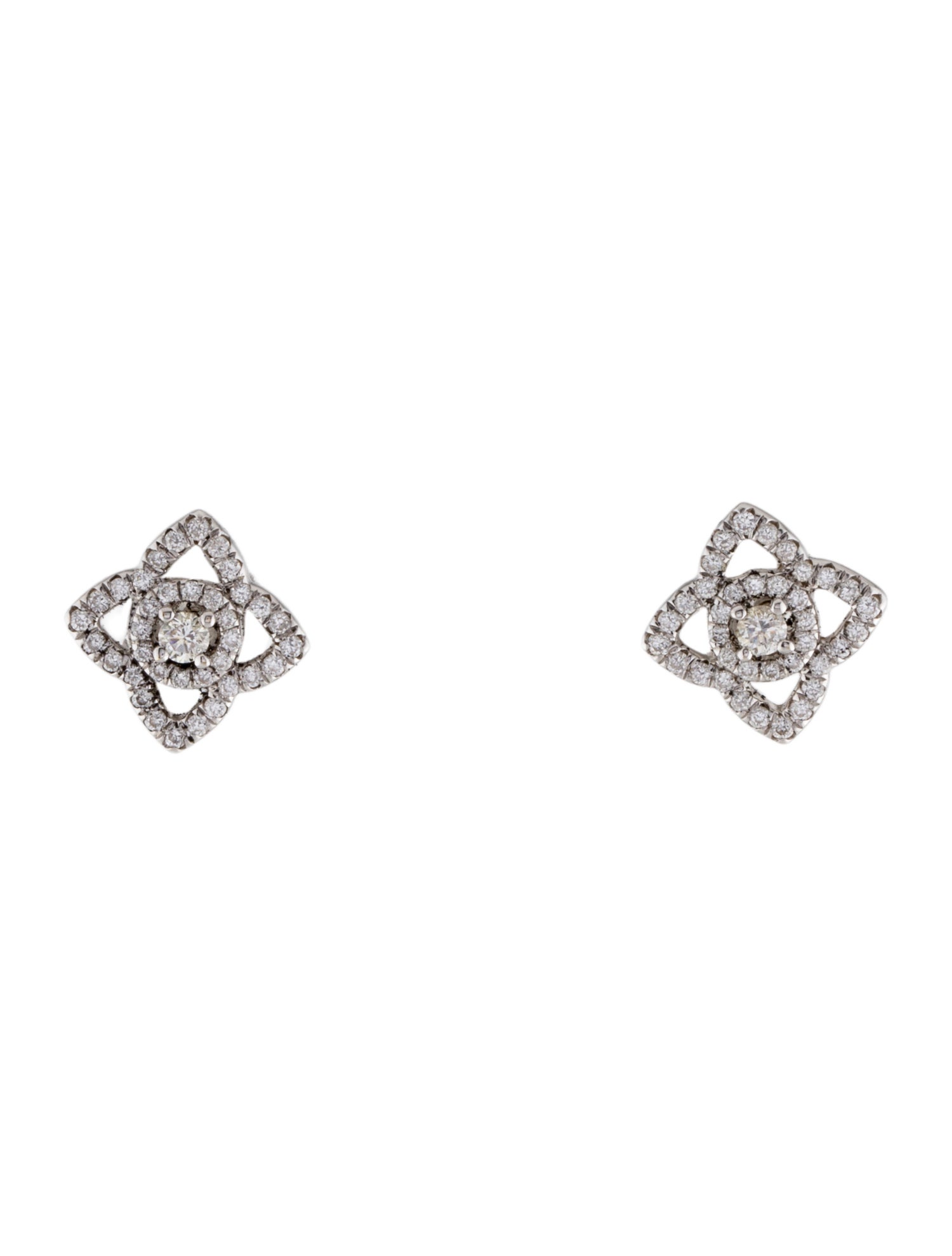 De Beers 18K Diamond Enchanted Lotus Stud Earrings