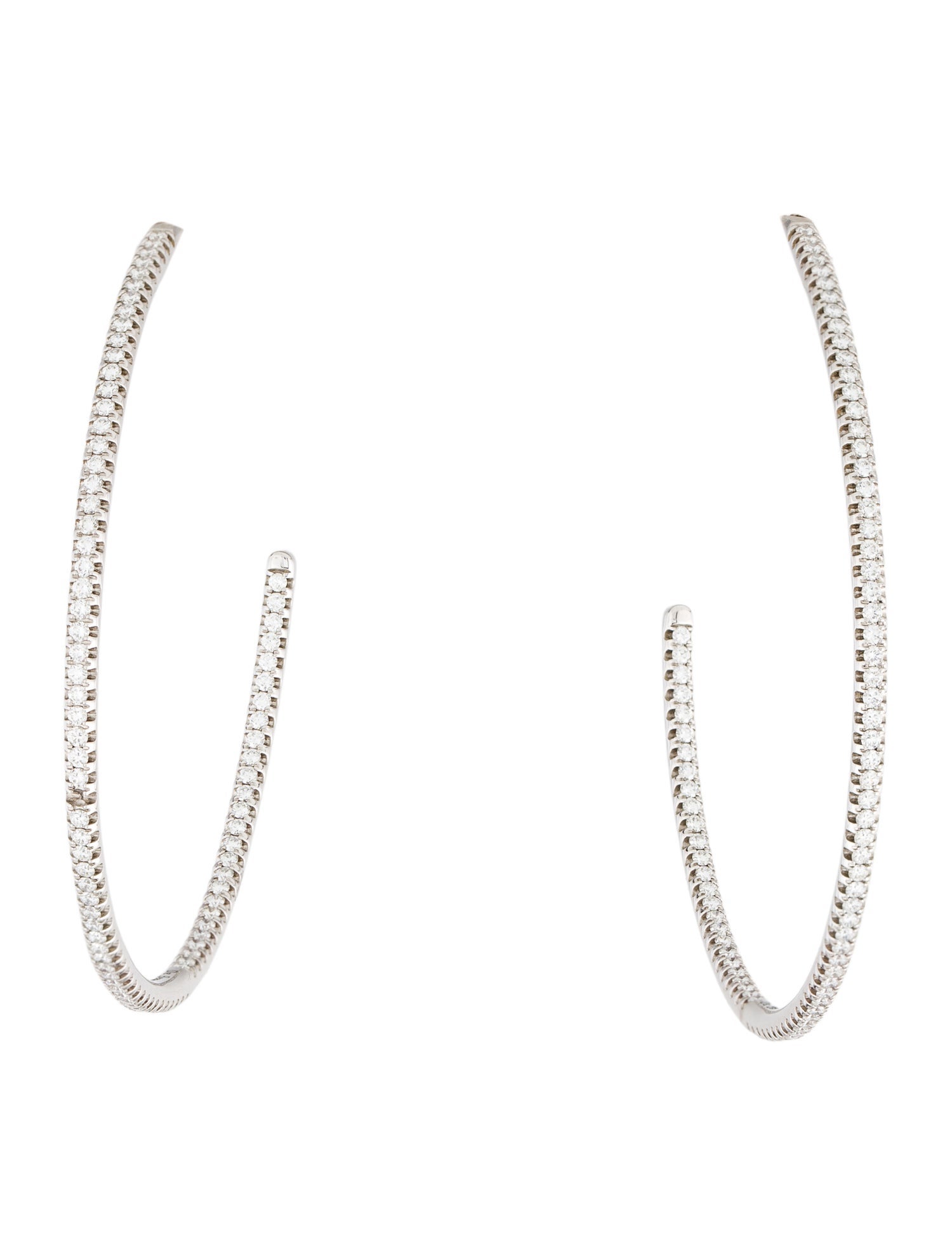 De Beers 18K Classic Diamond Inside-Out Hoop Earrings