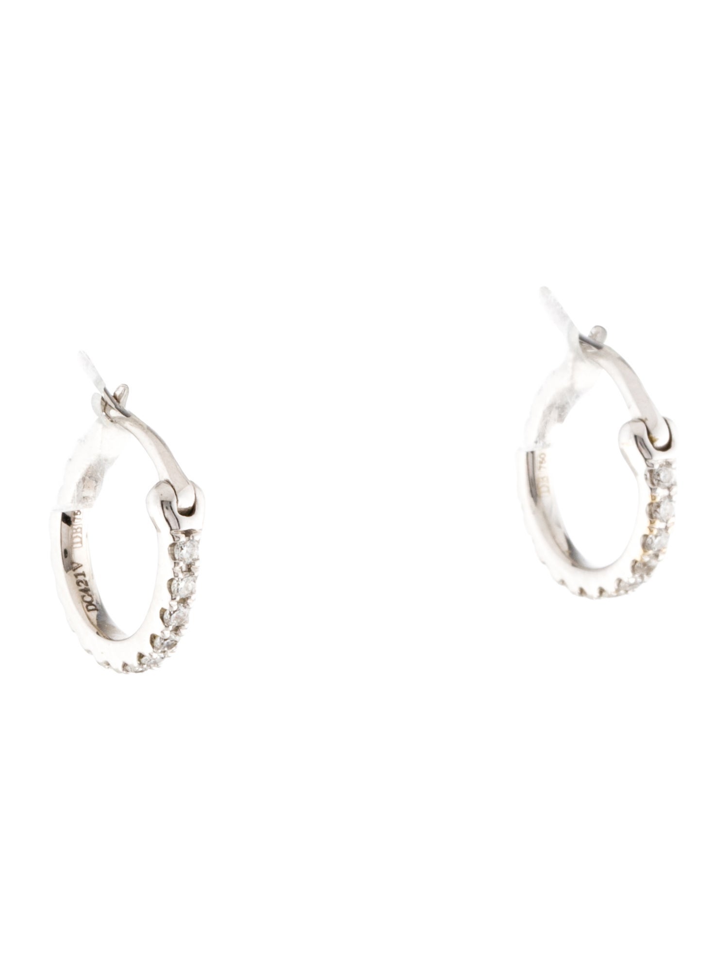 De Beers 18K Diamond DB Classic Huggie Earrings